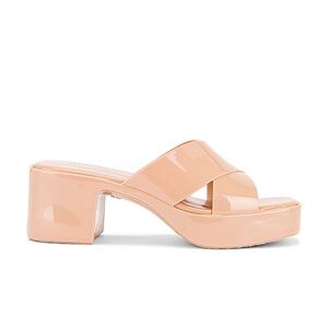 Jeffrey Campbell Bubblegum sandal in Nude Shiny
